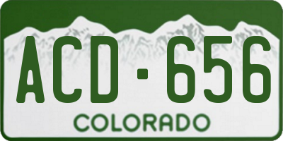 CO license plate ACD656