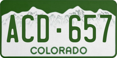 CO license plate ACD657