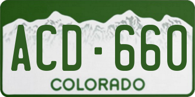 CO license plate ACD660