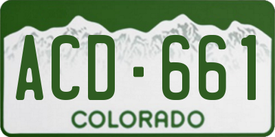 CO license plate ACD661