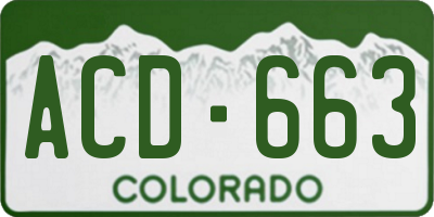 CO license plate ACD663