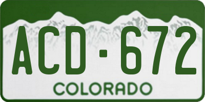 CO license plate ACD672