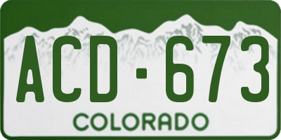 CO license plate ACD673