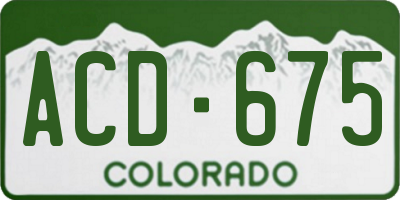 CO license plate ACD675