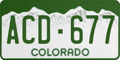CO license plate ACD677
