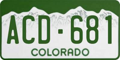 CO license plate ACD681