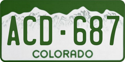 CO license plate ACD687