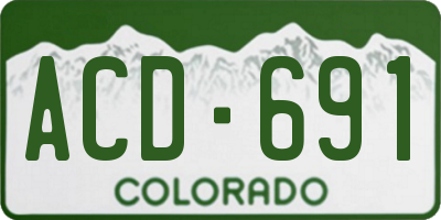 CO license plate ACD691