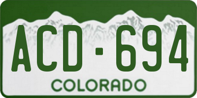 CO license plate ACD694