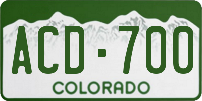 CO license plate ACD700