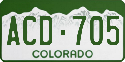 CO license plate ACD705