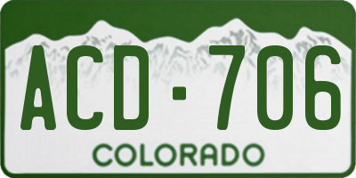 CO license plate ACD706