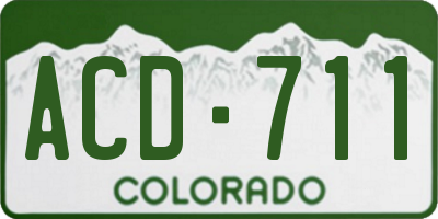 CO license plate ACD711