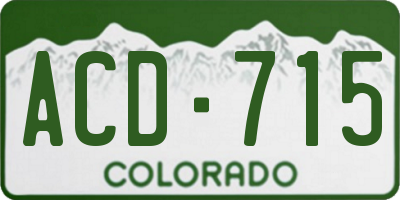 CO license plate ACD715
