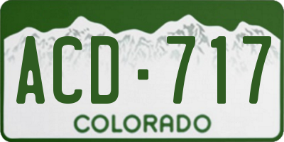 CO license plate ACD717