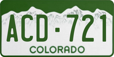 CO license plate ACD721