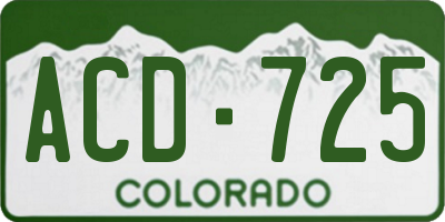CO license plate ACD725