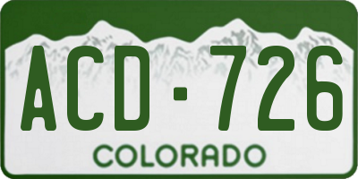 CO license plate ACD726