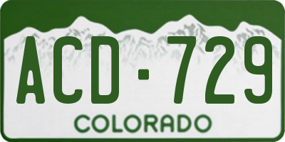 CO license plate ACD729