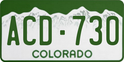 CO license plate ACD730
