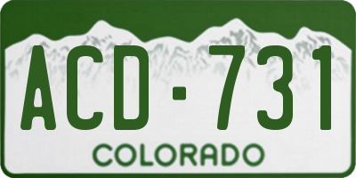 CO license plate ACD731