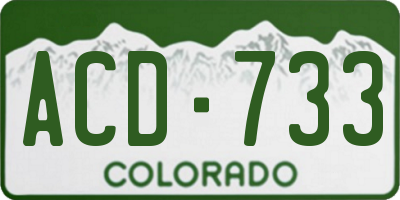 CO license plate ACD733