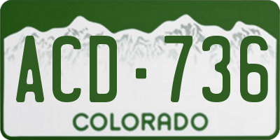 CO license plate ACD736