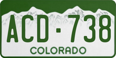 CO license plate ACD738
