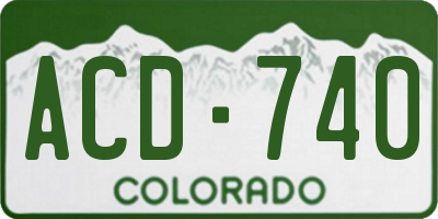 CO license plate ACD740