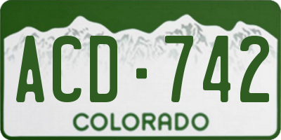 CO license plate ACD742