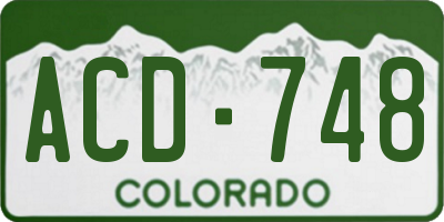 CO license plate ACD748