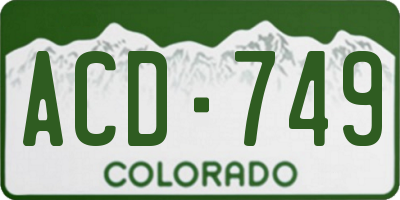 CO license plate ACD749