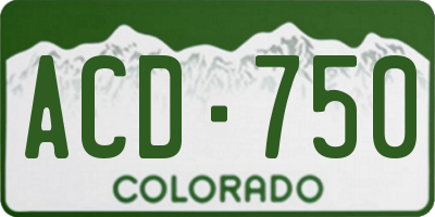 CO license plate ACD750