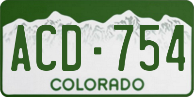CO license plate ACD754