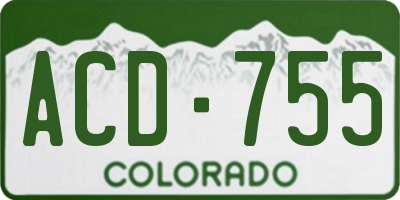 CO license plate ACD755