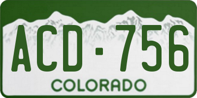 CO license plate ACD756