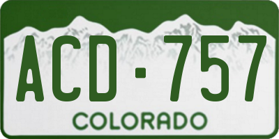 CO license plate ACD757