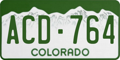 CO license plate ACD764