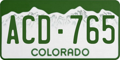 CO license plate ACD765