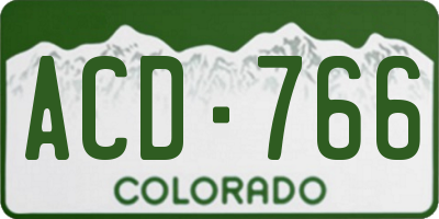 CO license plate ACD766