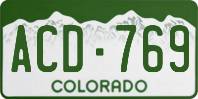 CO license plate ACD769