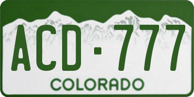 CO license plate ACD777