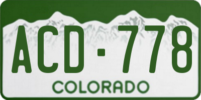 CO license plate ACD778