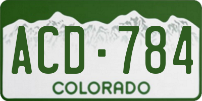 CO license plate ACD784