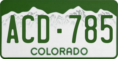 CO license plate ACD785