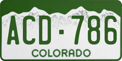 CO license plate ACD786
