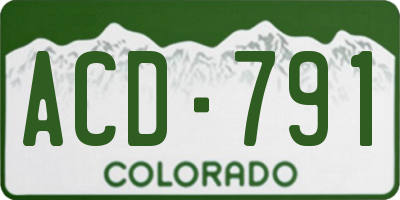CO license plate ACD791