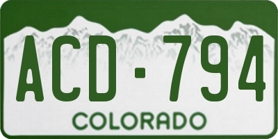 CO license plate ACD794
