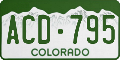 CO license plate ACD795