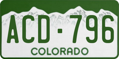 CO license plate ACD796